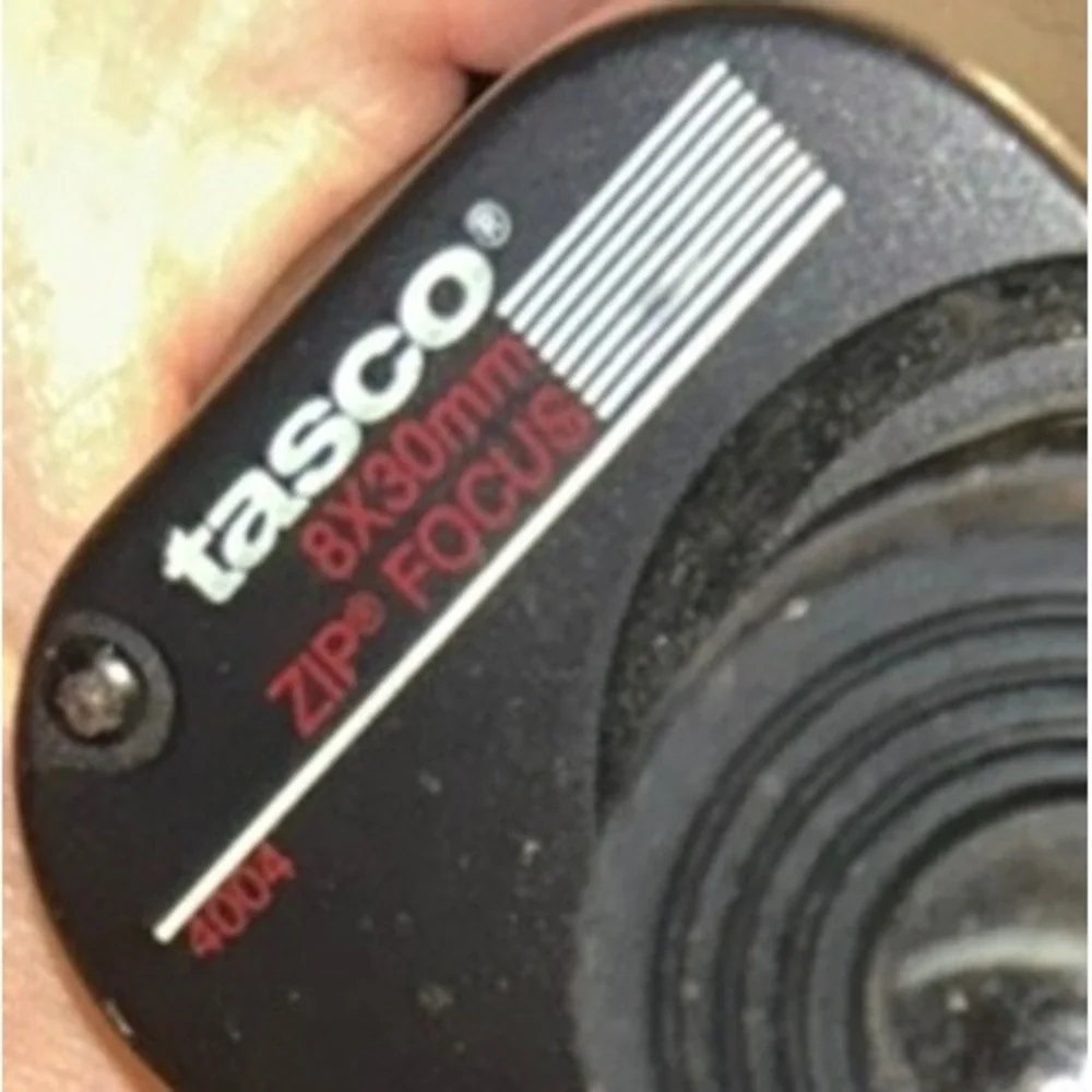 Vtg Tasco Zip Focus Binoculars 8x30mm Model 4004 & Perdomo Wooden Cigar Box Case